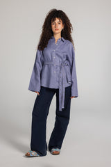 Soft Structure Linen Shirt - Blue