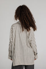 Lines Linen Blazer in Gray