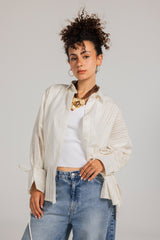Easy Lines Linen Shirt in - Off White