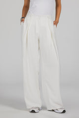 White Pleated Pants