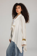 Soft Memory Linen Kimono in White