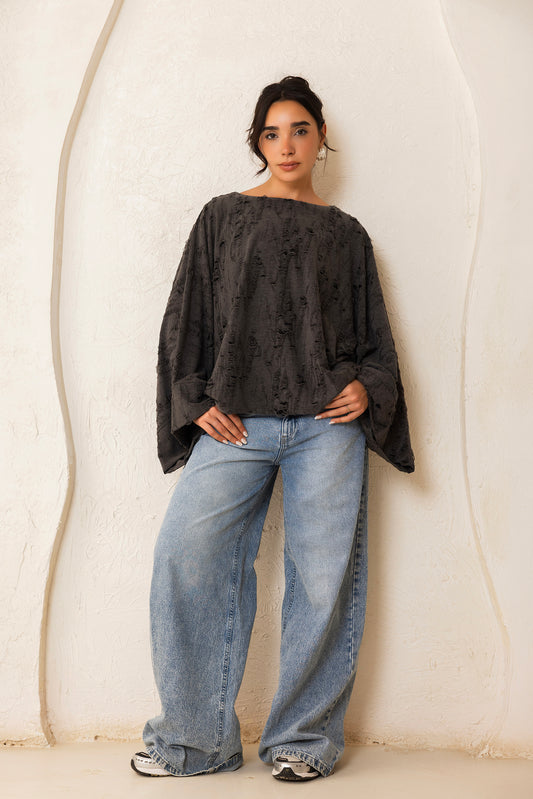 Soft Bloom Blouse - Gray