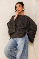 Soft Bloom Blouse - Gray