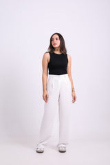 White Straight Pants