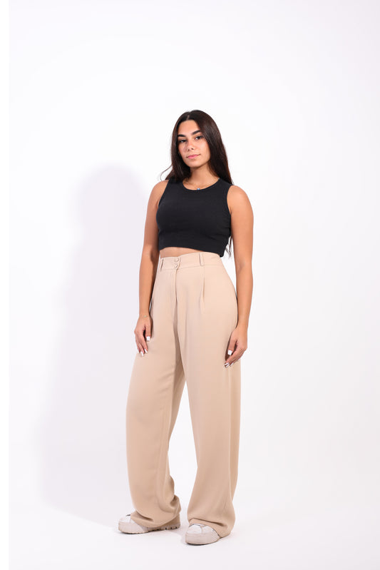 Light Beige Straight Pants