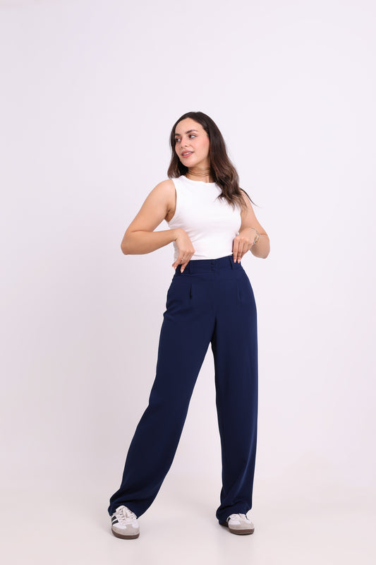 Navy Blue Straight Pants