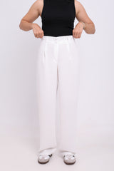 White Straight Pants