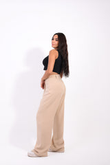 Light Beige Straight Pants