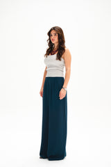 Teal Green Casual Loose Pants