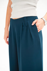 Teal Green Casual Loose Pants