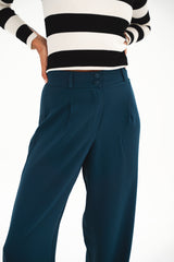 Teal Green Straight Pants