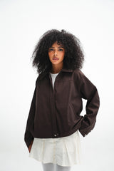 The Harper Zip Jacket - Dark Brown
