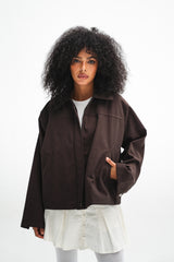 The Harper Zip Jacket - Dark Brown