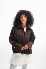 The Harper Zip Jacket - Dark Brown