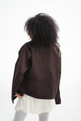 The Harper Zip Jacket - Dark Brown