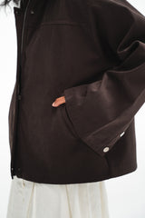 The Harper Zip Jacket - Dark Brown