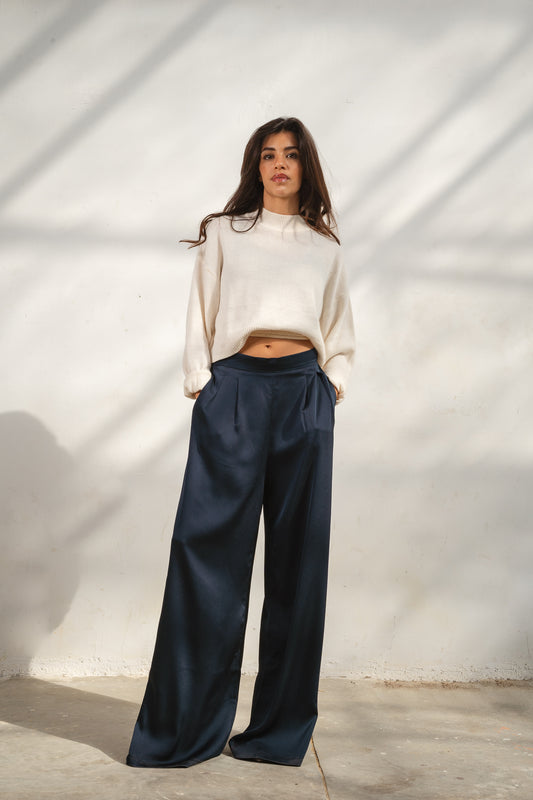 Deep teal Satin Pants