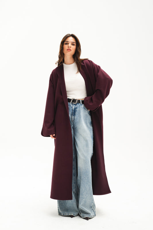 Soft Touch Coat - Maroon