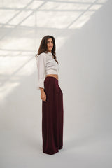 Maroon Casual Loose Pants