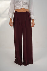 Maroon Casual Loose Pants