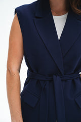 Navy Blue Long Vest