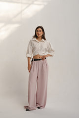 Pink Casual Loose Pants