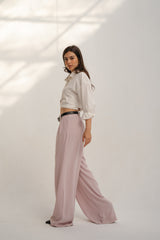Pink Casual Loose Pants