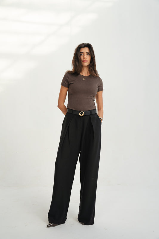 Black Pleated Pants
