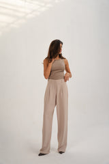 Light Beige Straight Pants