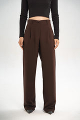 Dark Brown Straight Pants