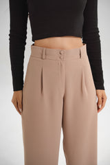 Beige Straight Pants