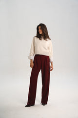 Burgundy Straight Pants