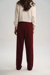 Burgundy Straight Pants