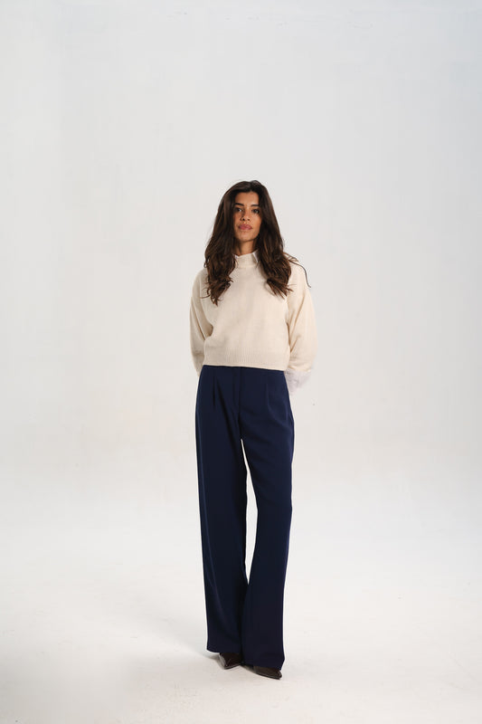 Navy Blue Straight Pants