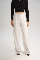 White Straight Pants