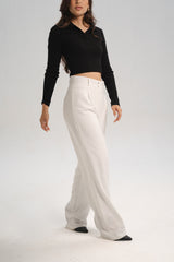 White Straight Pants