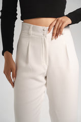 White Straight Pants