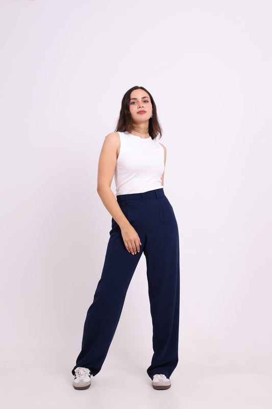 Navy Blue Straight Pants