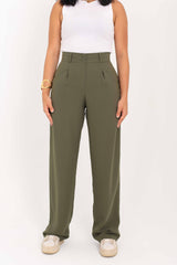 Dark Olive Straight Pants