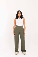 Dark Olive Straight Pants