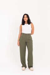 Dark Olive Straight Pants