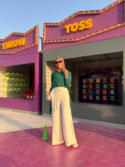 Off White Wide Leg Sweatpants