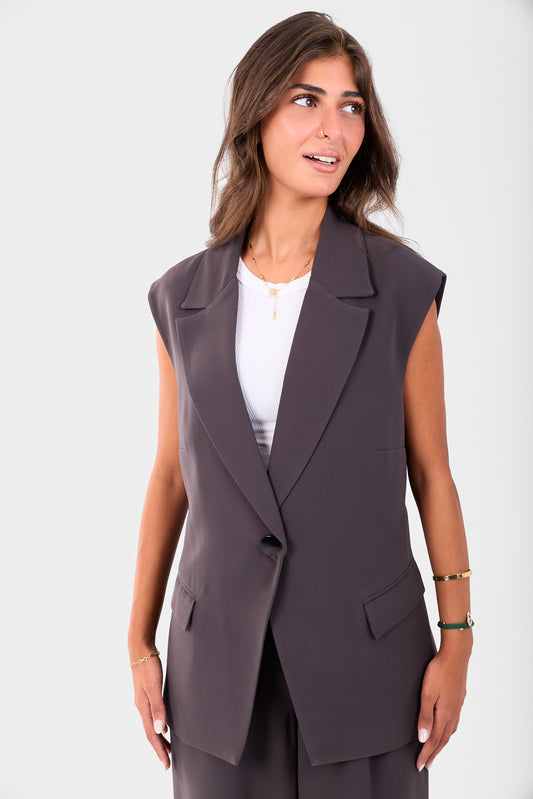 Gray Long Vest