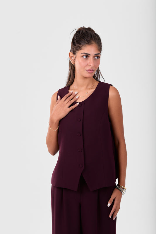 Maroon Short Vest