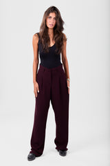 Maroon Straight Pants