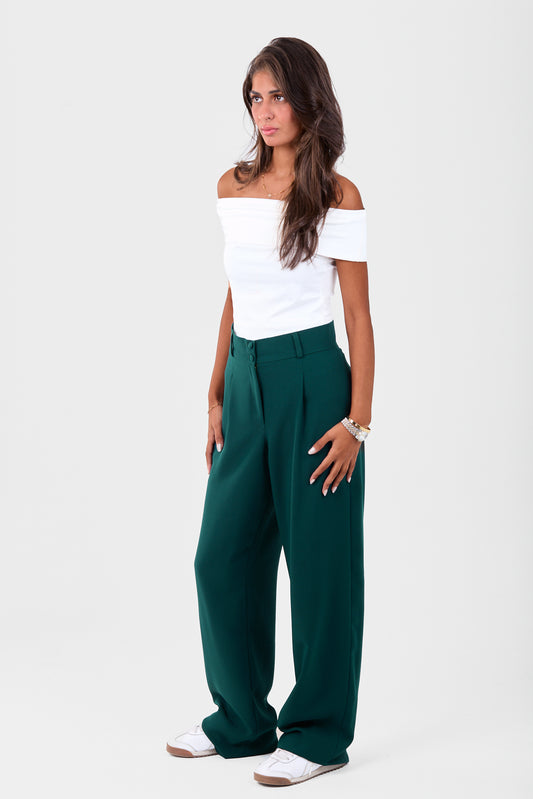 Green Straight Pants