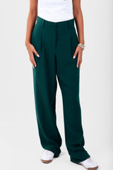 Green Straight Pants