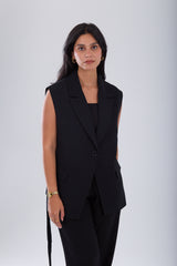 Black Long Vest