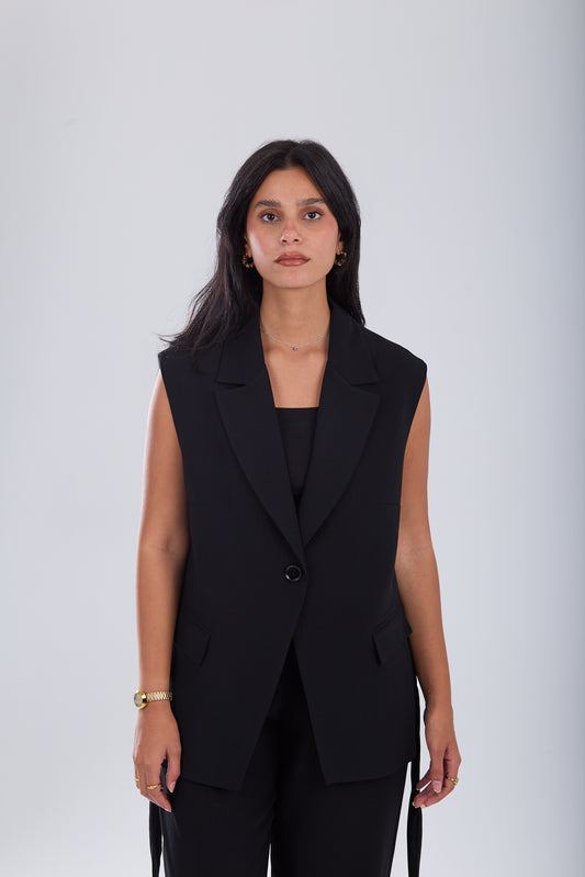 Black Long Vest