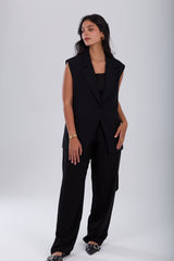 Black Long Vest